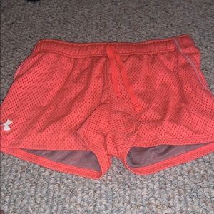 orange under armour shorts
